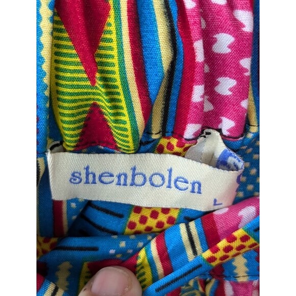 Women's Shenbolen African Design Midi Tie Skirt Size Large - Picture 3 of 5